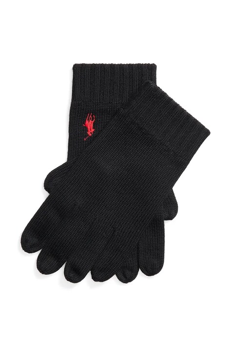 Polo Ralph Lauren manusi de lana barbati, culoarea negru