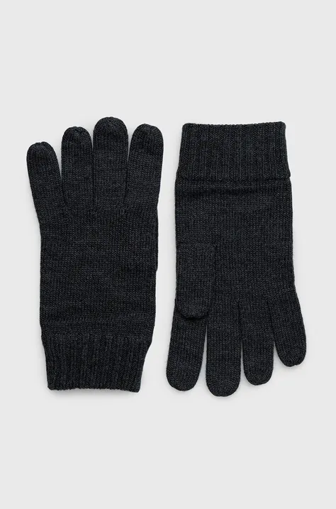 Μάλλινα γάντια Polo Ralph Lauren χρώμα: γκρι