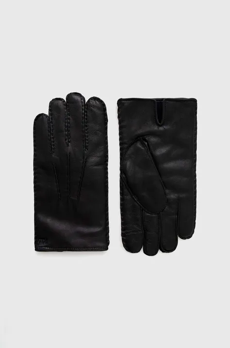 Usnjene rokavice Polo Ralph Lauren moški, črna barva