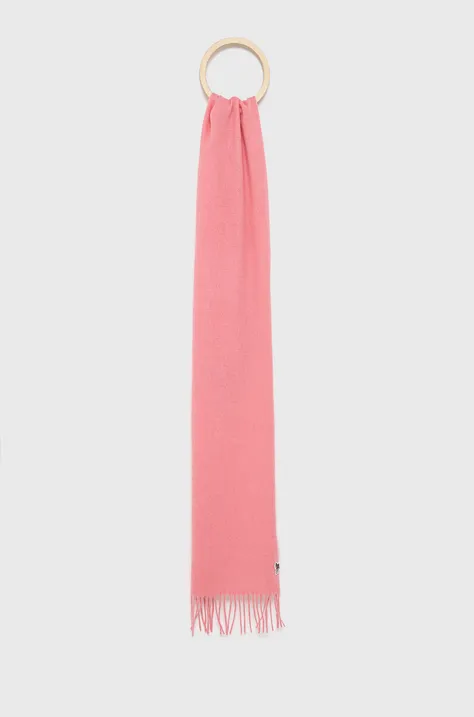 Вовняний шарф Paul Smith колір рожевий однотонний
