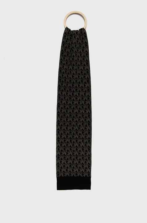 Вовняний шарф MICHAEL Michael Kors колір чорний візерунок