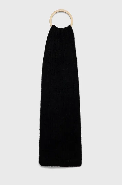 Kratki šal s primjesom vune Superdry boja: crna, jednobojni model