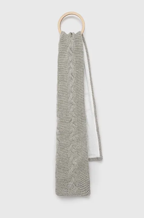 Kratki šal s primjesom vune Superdry boja: siva, jednobojni model