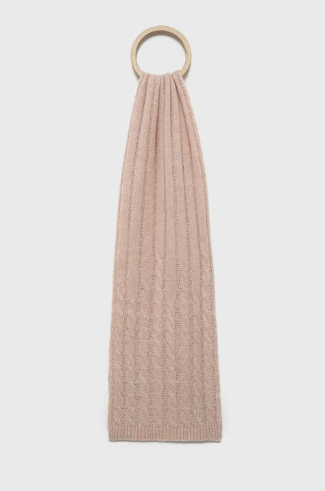 Kratki šal s primjesom vune Tommy Hilfiger boja: ružičasta, jednobojni model