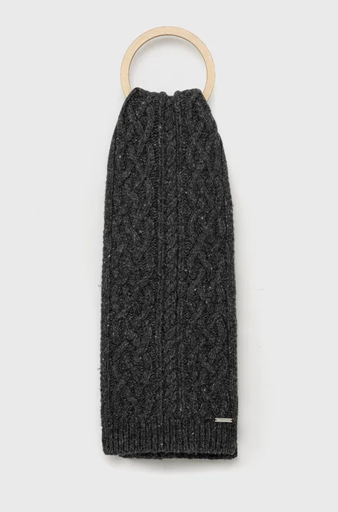 Шерстяной шарф Lauren Ralph Lauren цвет серый меланж