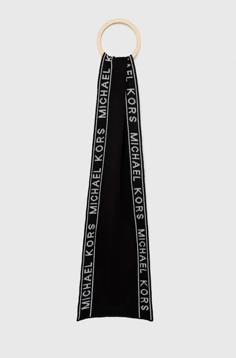 Шарф Michael Kors жіночий колір чорний візерунок