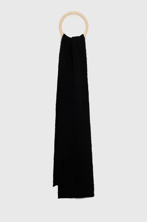 Дитячий шарф з домішкою вовни United Colors of Benetton колір чорний однотонний