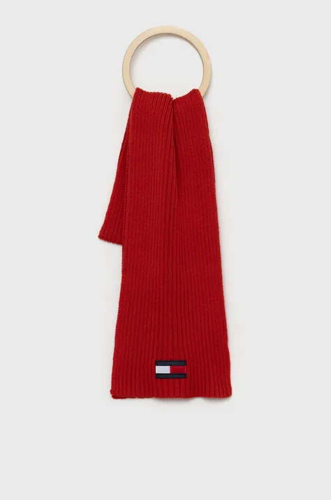 Дитячий шарф Tommy Hilfiger колір червоний однотонний