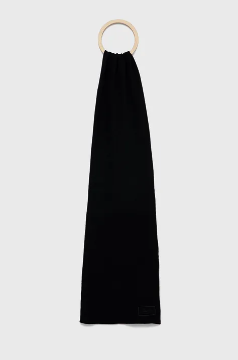 Superdry szalik bawełniany kolor czarny gładki