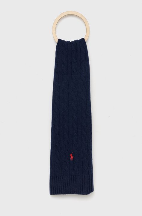 Μάλλινο κασκόλ Polo Ralph Lauren χρώμα: ναυτικό μπλε