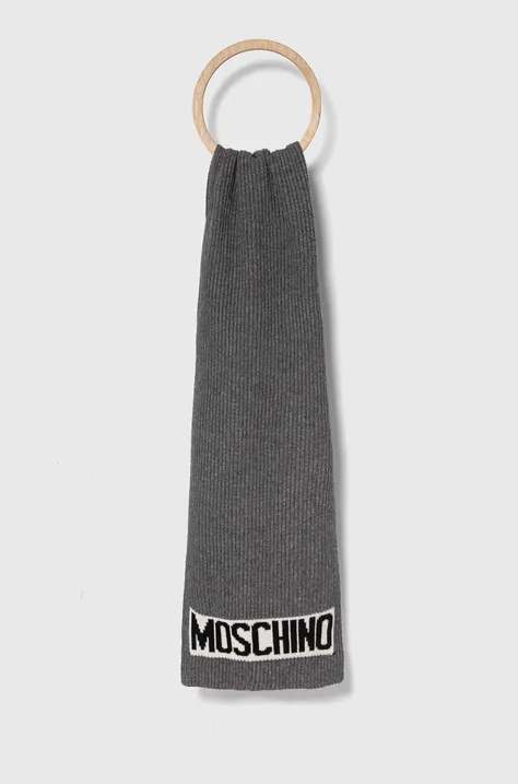 Κασκόλ Moschino χρώμα: γκρι