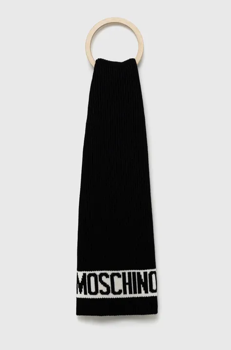Moschino szalik męski kolor czarny gładki