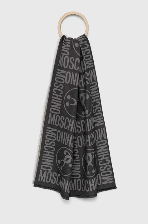 Платок Moschino мужская цвет серый узор