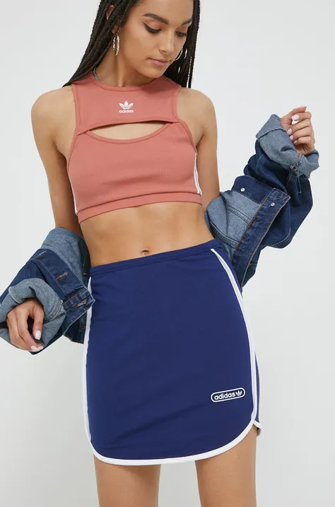 Юбка adidas Originals цвет синий mini прямая