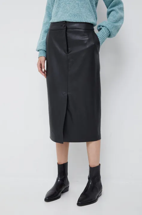 Sisley spódnica kolor czarny midi ołówkowa