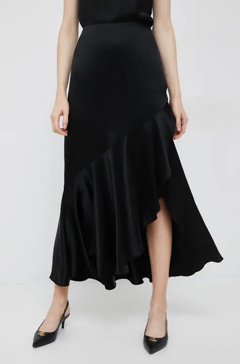Suknja Polo Ralph Lauren boja: crna, midi, ravna