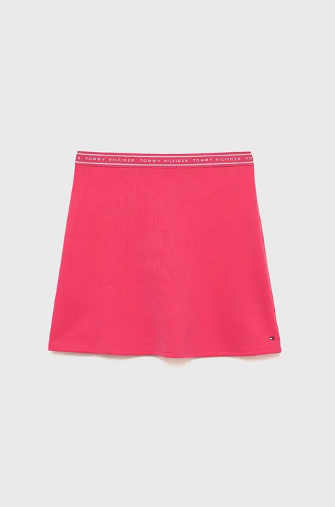 Dječja suknja Tommy Hilfiger boja: ljubičasta, mini, širi se prema dolje