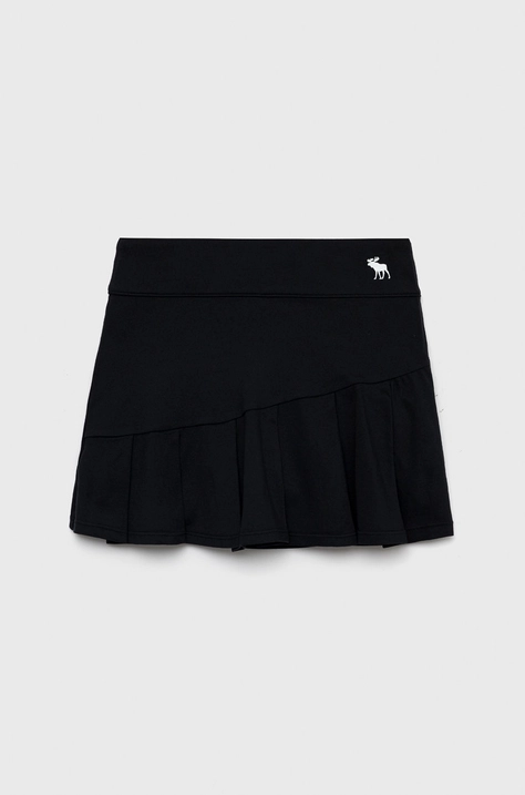 Abercrombie & Fitch fusta fete culoarea negru, mini, evazati