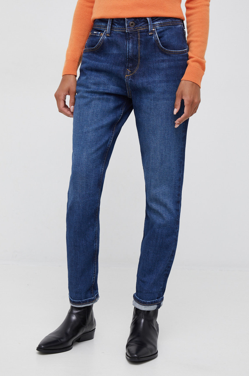 Pepe Jeans Damen Violet Jeans – Hohe Taille, Mama-Karotte-Schnitt In Used-Optik