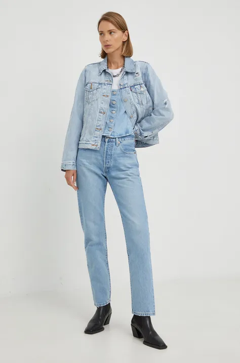 Traperice Levi's 501 Jeans za žene, visoki struk