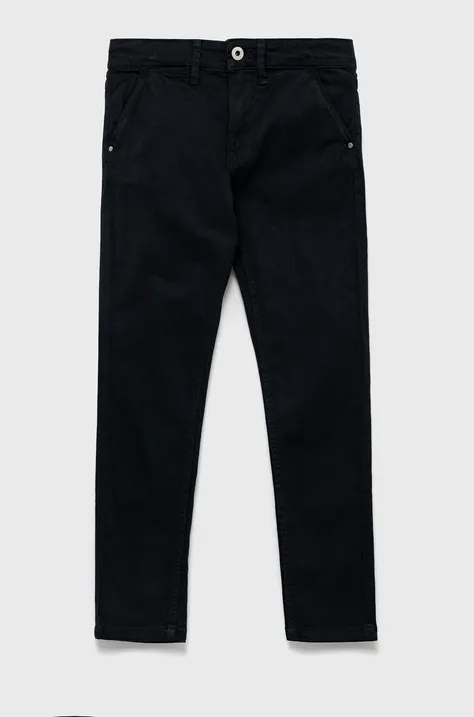 Pepe Jeans spodnie dziecięce kolor granatowy gładkie