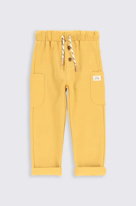 Coccodrillo spodnie dresowe dziecięce kolor żółty gładkie