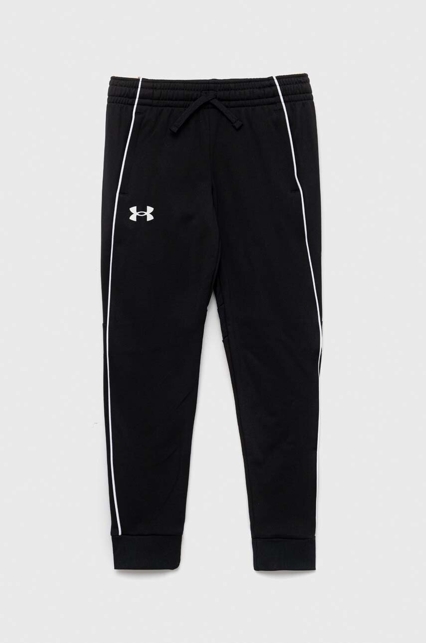 Under Armour spodnie dresowe dziecięce kolor czarny gładkie