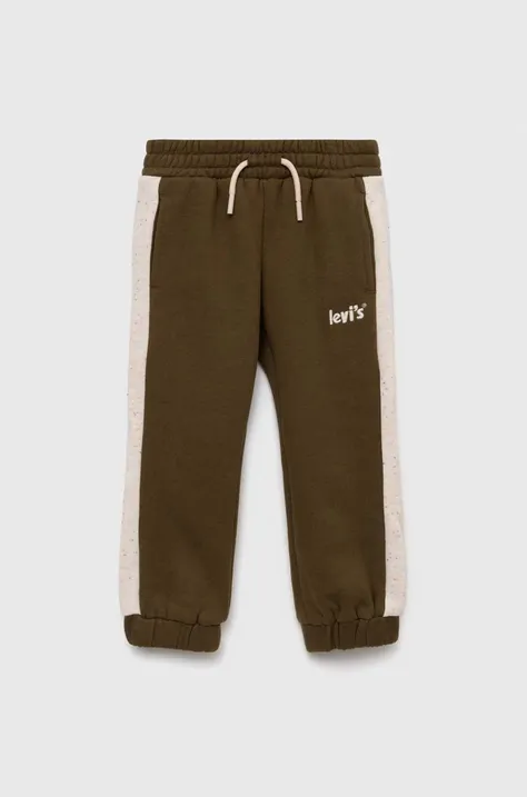 Levi's pantaloni de trening pentru copii culoarea verde, cu imprimeu