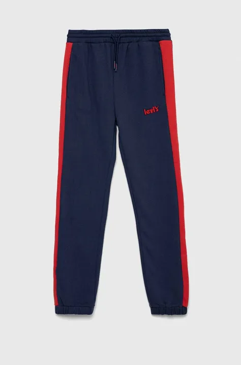 Levi's pantaloni de trening pentru copii culoarea albastru marin, neted