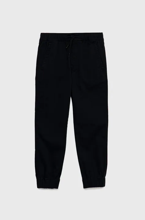 Детски панталони Abercrombie & Fitch в черно с изчистен дизайн