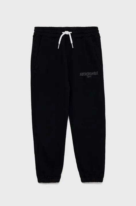 Abercrombie & Fitch pantaloni de trening pentru copii culoarea negru, neted