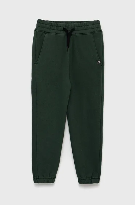 Детски спортен панталон Abercrombie & Fitch в зелено с изчистен дизайн
