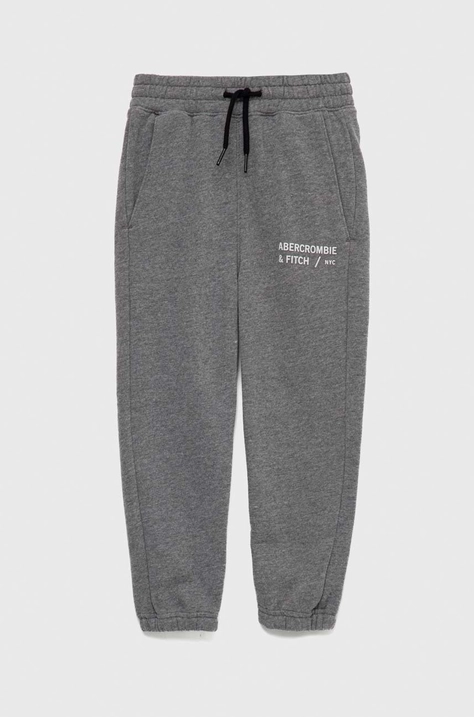 Abercrombie & Fitch pantaloni de trening pentru copii culoarea gri, cu imprimeu