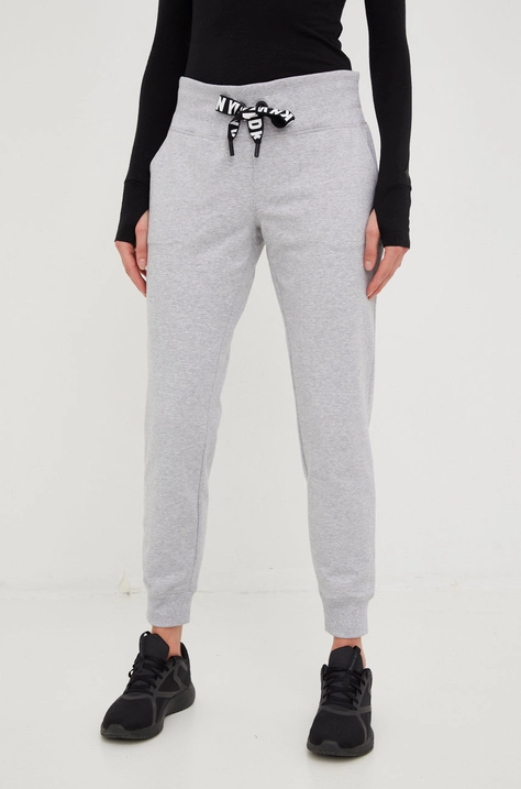 Dkny pantaloni de trening femei, culoarea gri, melanj