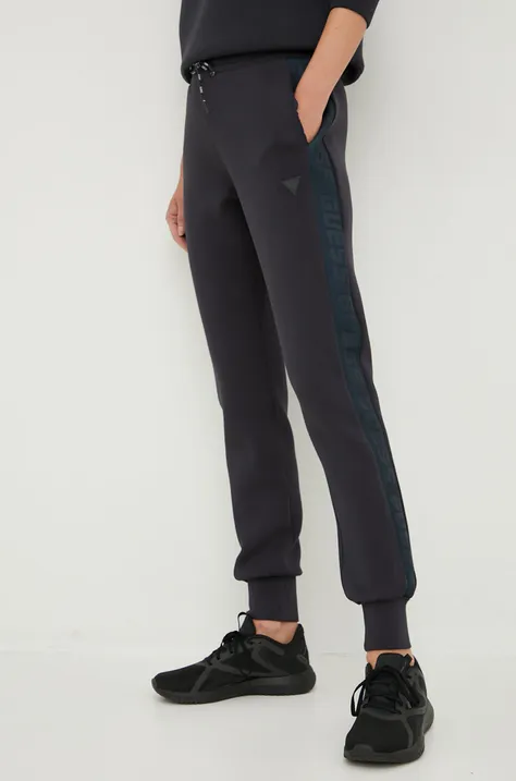 Спортивные штаны Guess женские цвет серый с аппликацией
