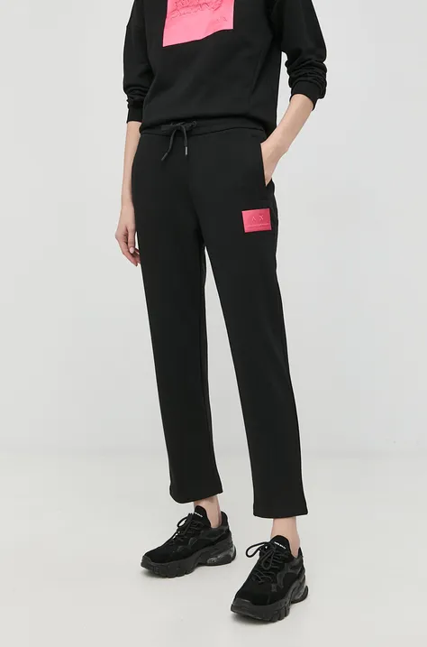 Armani Exchange spodnie dresowe 6LYP75.YJ3NZ damskie kolor czarny z aplikacją