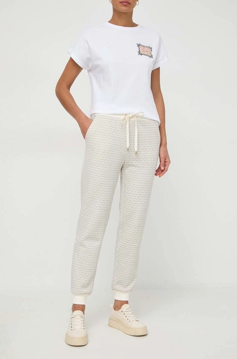 MICHAEL Michael Kors pantaloni de trening femei, culoarea bej, modelator