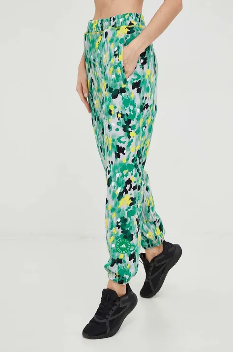 adidas by Stella McCartney spodnie dresowe damskie kolor zielony wzorzyste