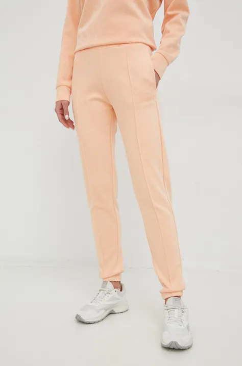 Спортивні штани Guess жіночі колір помаранчевий з аплікацією