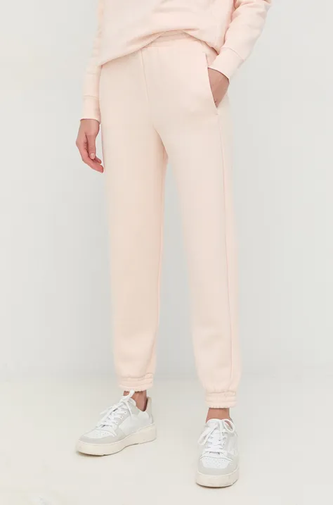 Max Mara Leisure spodnie dresowe damskie kolor różowy gładkie