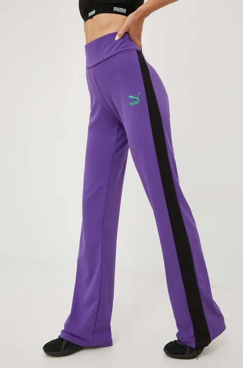 Puma spodnie dresowe x Dua Lipa damskie kolor fioletowy gładkie 536629-01