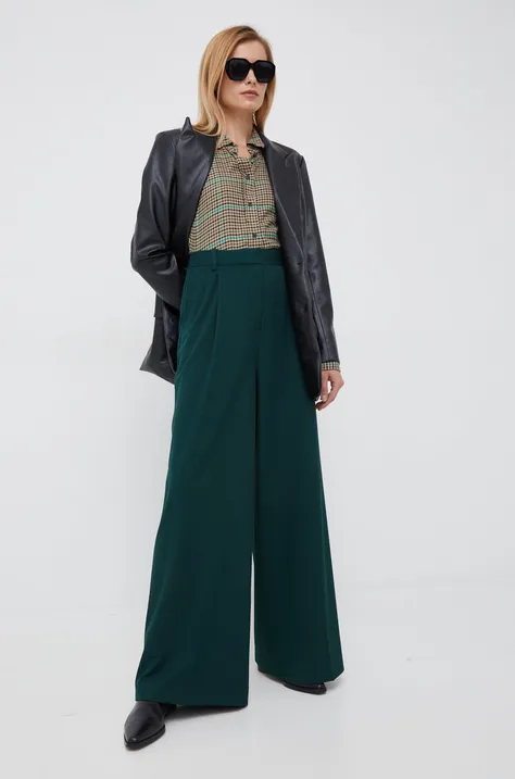 Tommy Hilfiger spodnie damskie kolor zielony proste high waist