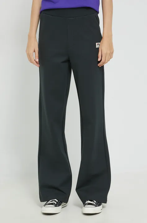 Спортивні штани Fila жіночі колір чорний однотонні