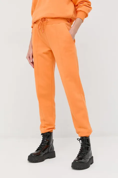 Βαμβακερό παντελόνι Patrizia Pepe χρώμα: πορτοκαλί