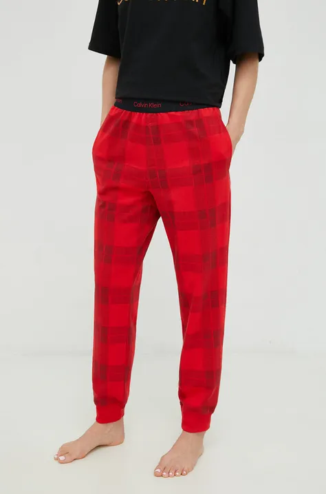 Пижамные брюки Calvin Klein Underwear женские цвет красный