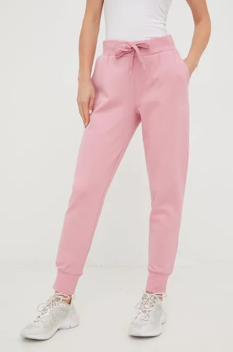 4F spodnie dresowe damskie kolor różowy gładkie