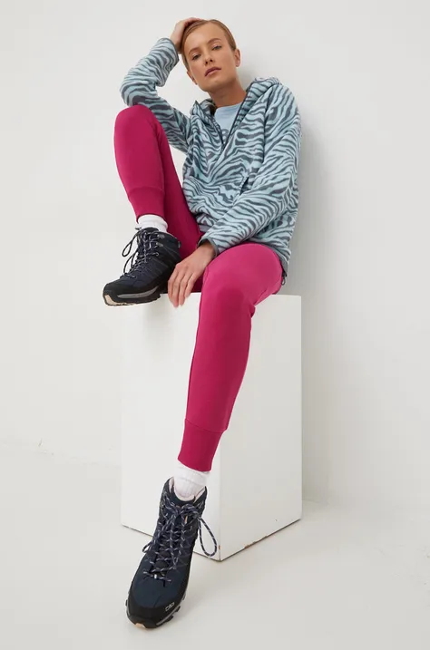4F spodnie dresowe damskie kolor fioletowy gładkie