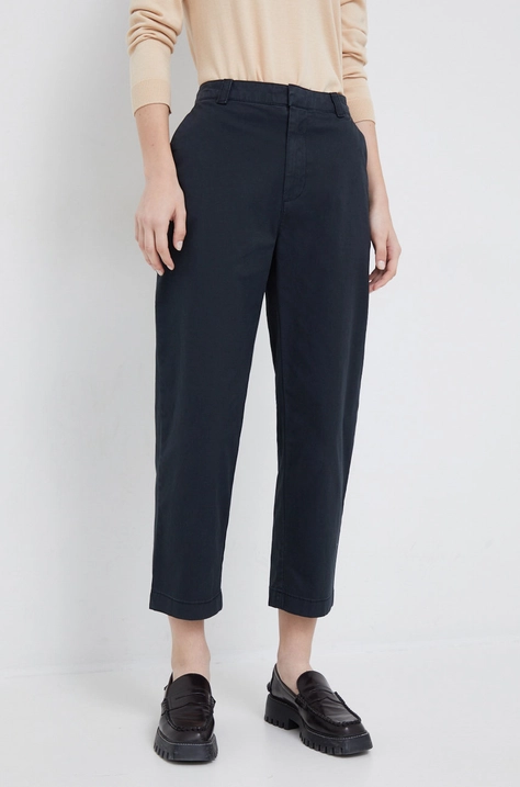 GAP spodnie damskie kolor czarny fason chinos high waist