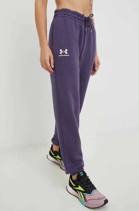 Under Armour spodnie dresowe damskie kolor granatowy gładkie 1373034