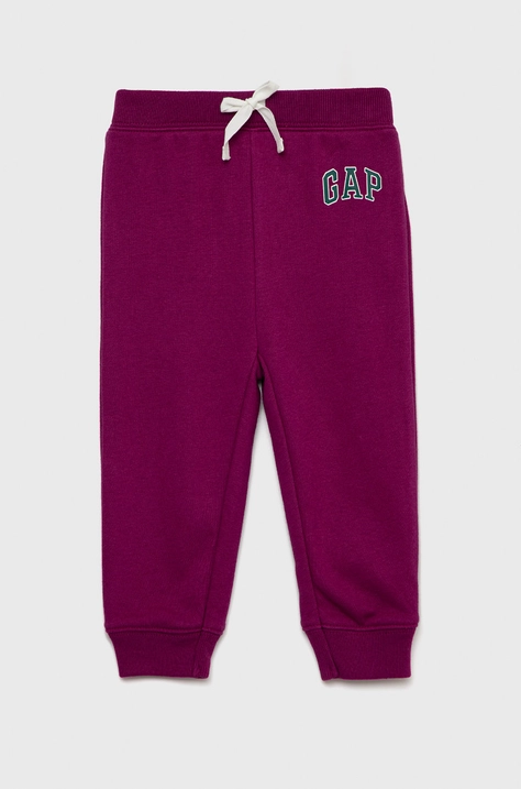 GAP pantaloni de trening pentru copii culoarea violet, cu imprimeu